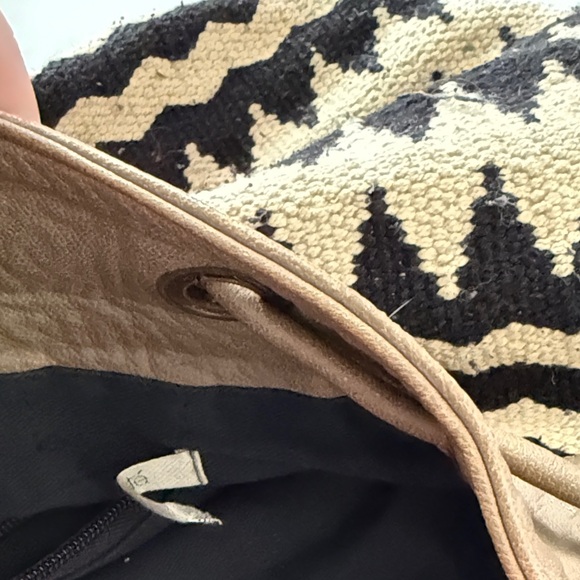 Ecote Chevron Tapestry Tote Bag with Taupe Leather Trim - Picture 5 of 8